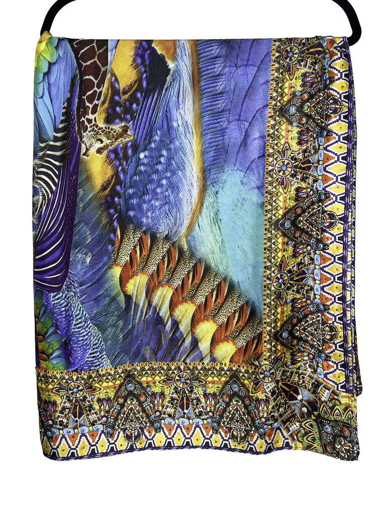 Crystal Embellished Silk Scarf