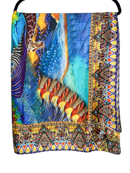 Crystal Embellished Silk Scarf