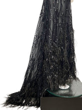Load image into Gallery viewer, Feather &amp; Sequin Sheer Gown Size M
