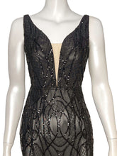 Load image into Gallery viewer, Feather &amp; Sequin Sheer Gown Size M
