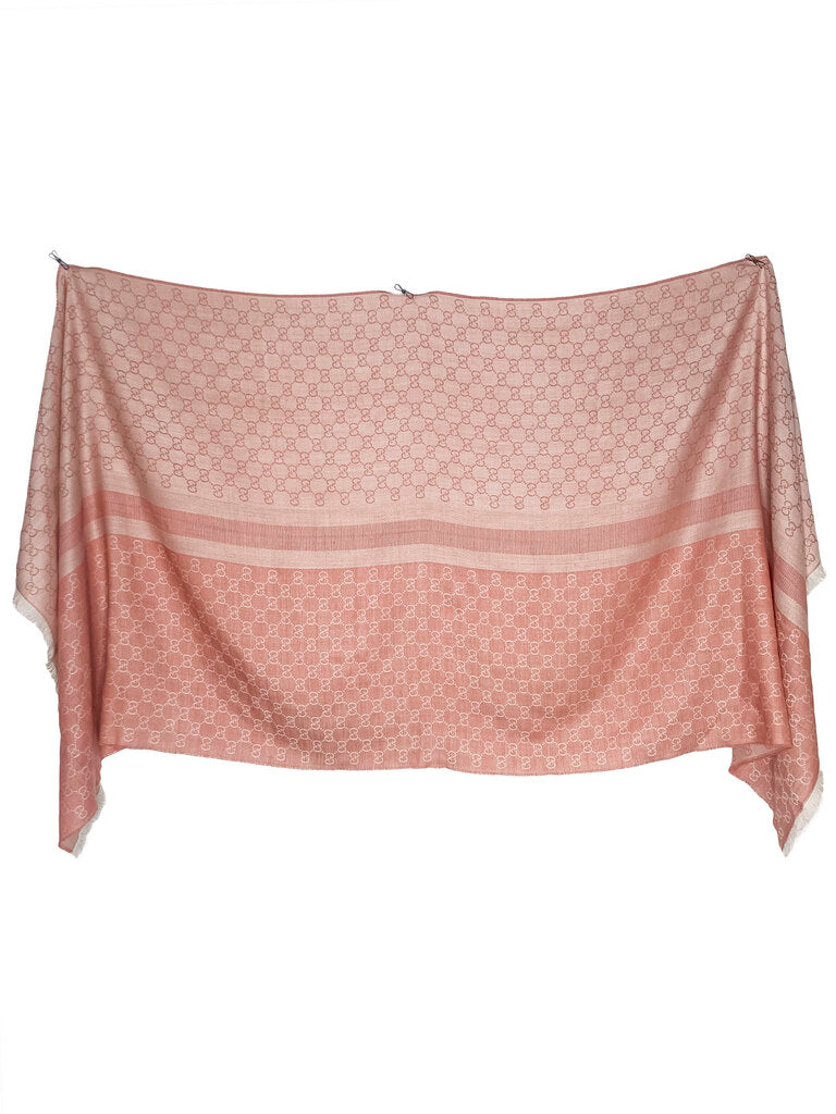 GG Monogram Rectangular Wool/Silk Scarf