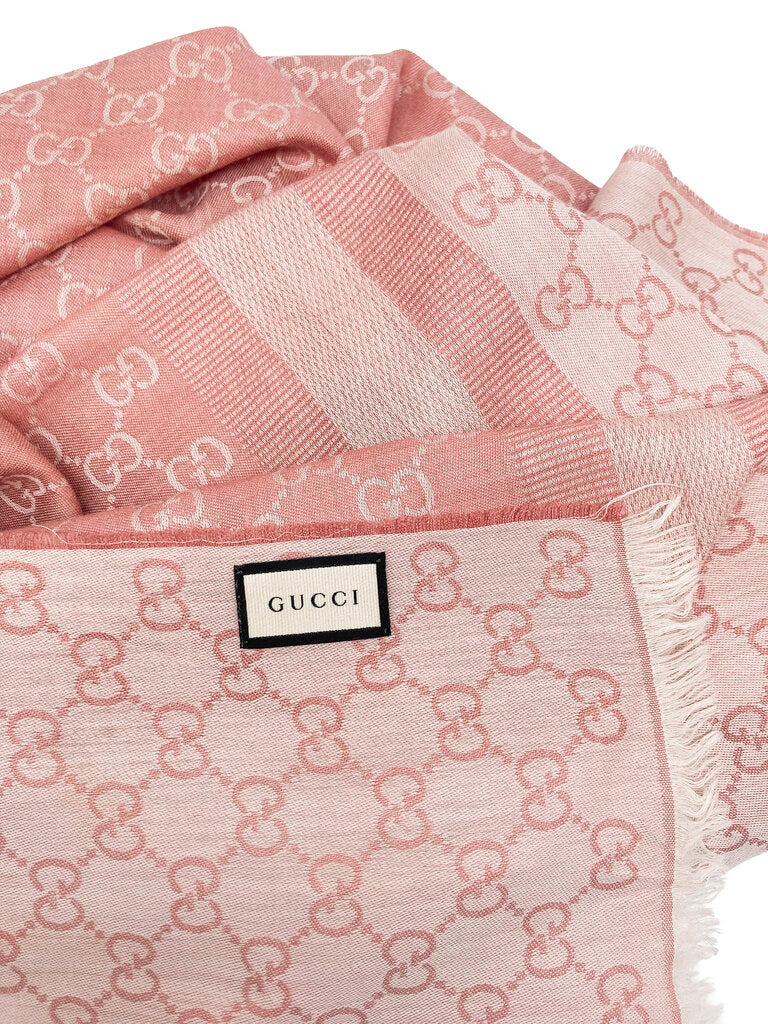 GG Monogram Rectangular Wool/Silk Scarf