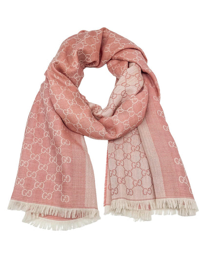 GG Monogram Rectangular Wool/Silk Scarf
