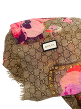 Load image into Gallery viewer, GG Monogram &amp; Flora Wool/Silk Scarf
