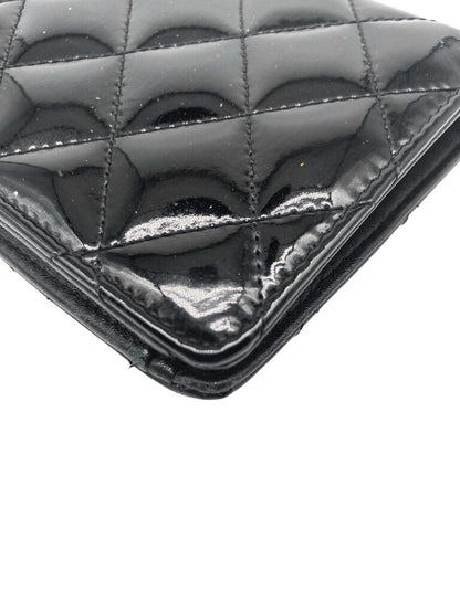 Patent Leather Diamond Quilted Wallet