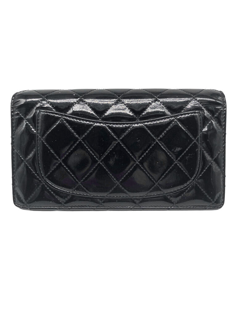 Patent Leather Diamond Quilted Wallet