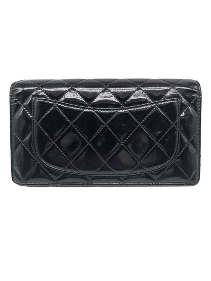 Patent Leather Diamond Quilted Wallet