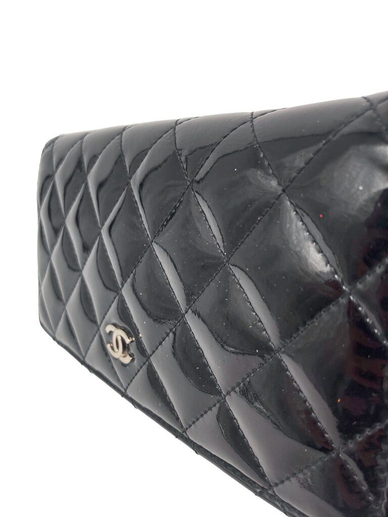 Patent Leather Diamond Quilted Wallet