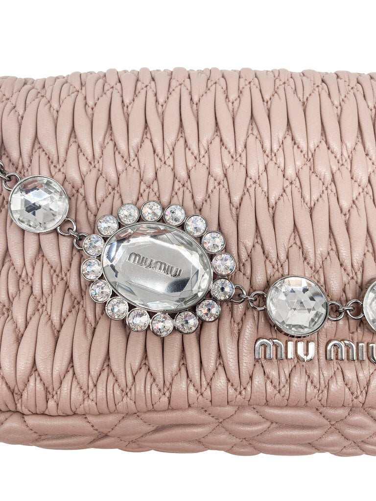 Iconic Crystal Cloque Nappa Leather Shoulder Bag