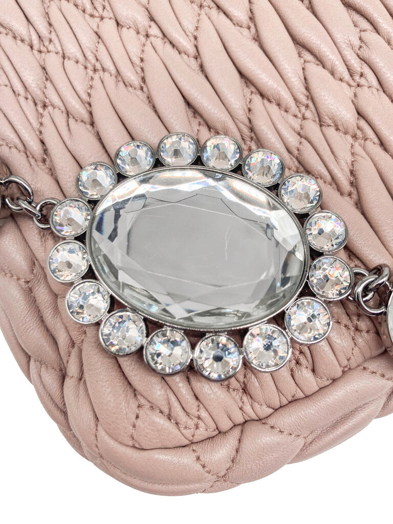 Iconic Crystal Cloque Nappa Leather Shoulder Bag