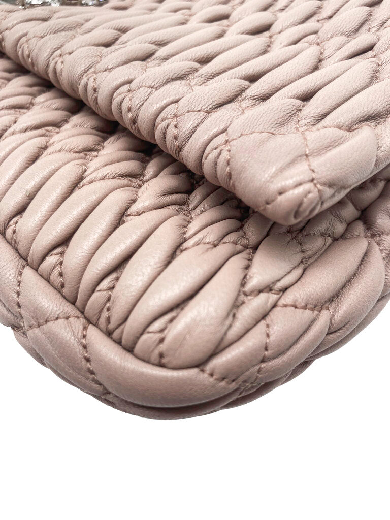 Iconic Crystal Cloque Nappa Leather Shoulder Bag