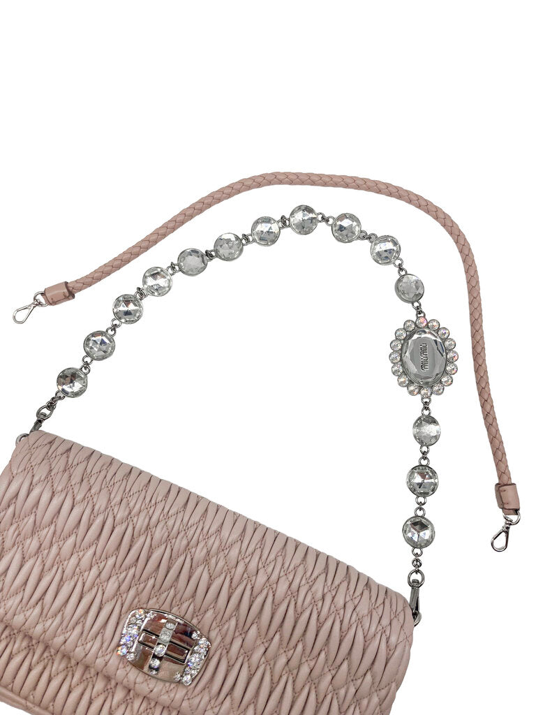 Iconic Crystal Cloque Nappa Leather Shoulder Bag