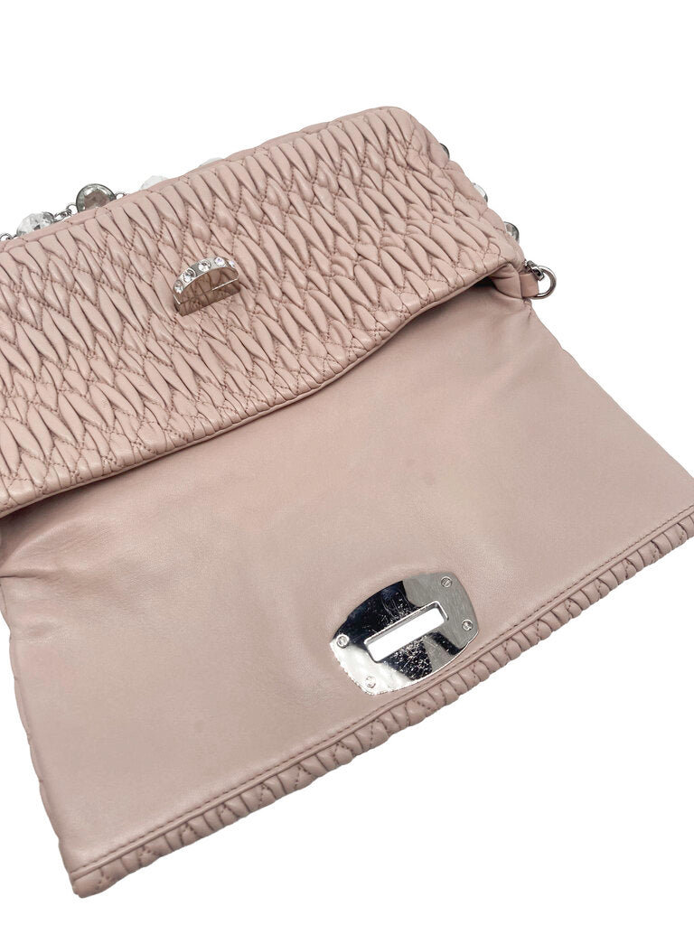 Iconic Crystal Cloque Nappa Leather Shoulder Bag