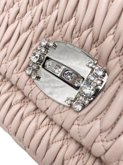 Iconic Crystal Cloque Nappa Leather Shoulder Bag