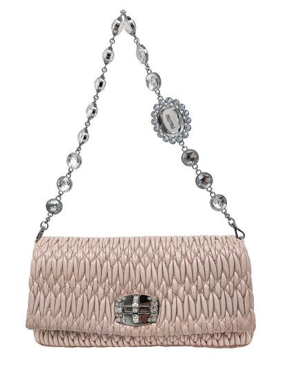 Iconic Crystal Cloque Nappa Leather Shoulder Bag