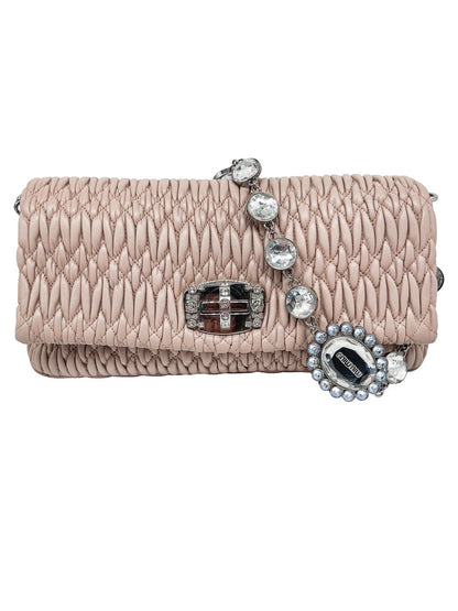 Iconic Crystal Cloque Nappa Leather Shoulder Bag