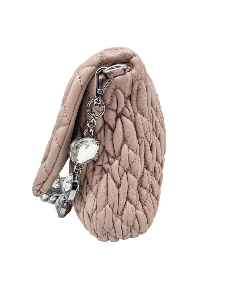 Iconic Crystal Cloque Nappa Leather Shoulder Bag