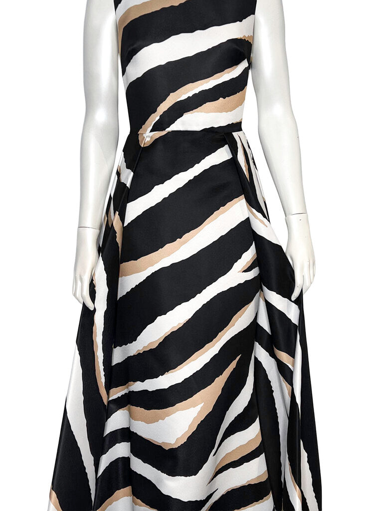 Elie Saab Zebra Silk Blend Gown Size 38