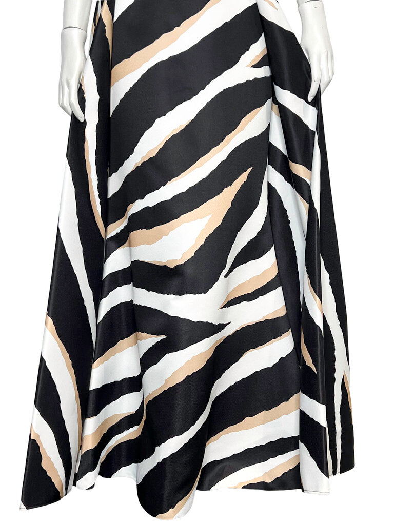 Elie Saab Zebra Silk Blend Gown Size 38