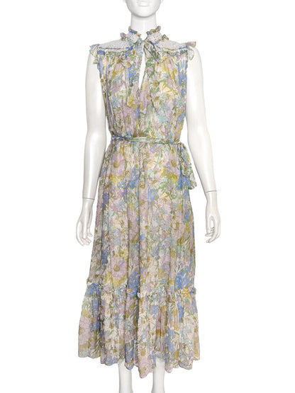 Silk Floral Maxi Dress Size 1
