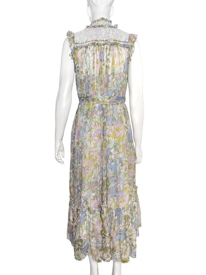 Silk Floral Maxi Dress Size 1