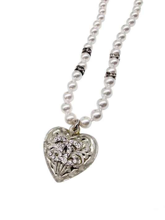 Upcycled Vintage Chanel 'Heart' Necklace
