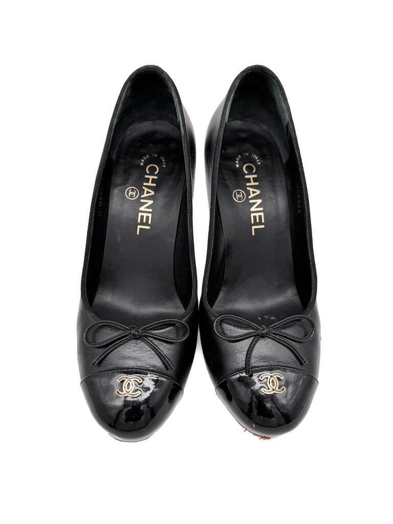 Black 'Bow' Heels Size 36.5C