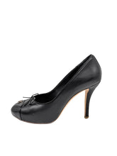 Load image into Gallery viewer, Black 'Bow' Heels Size 36.5C
