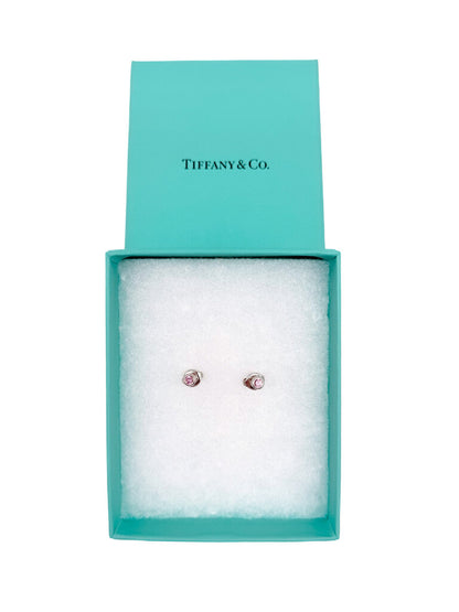 Elsa Peretti Pink Sapphire & Silver Stud Earrings