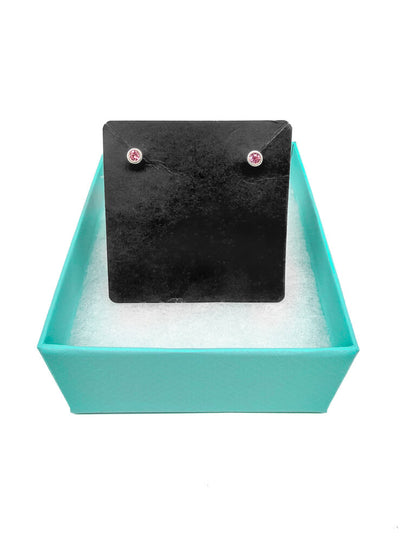 Elsa Peretti Pink Sapphire & Silver Stud Earrings