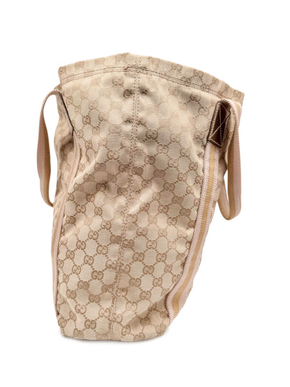 GG Monogram Large Canvas Web Tote Bag