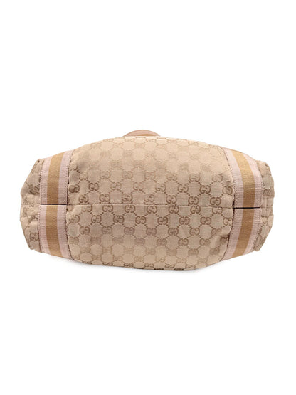 GG Monogram Large Canvas Web Tote Bag