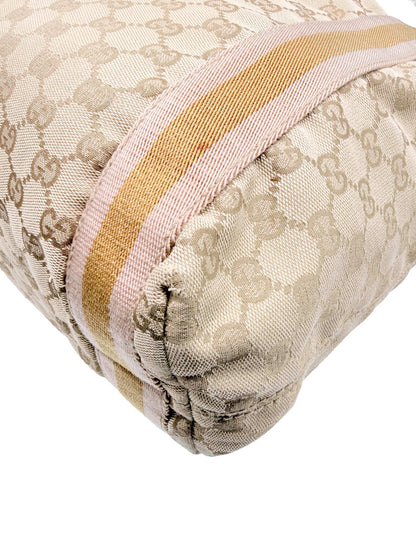 GG Monogram Large Canvas Web Tote Bag