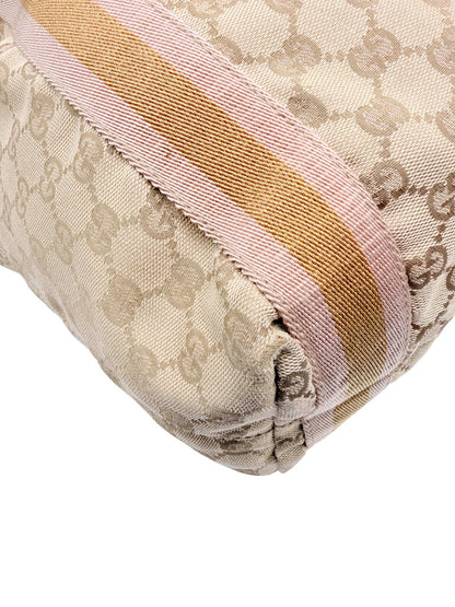 GG Monogram Large Canvas Web Tote Bag