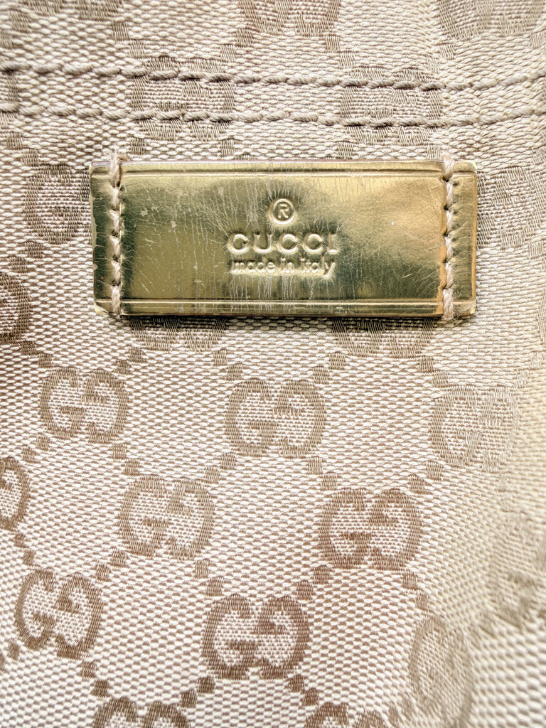 GG Monogram Large Canvas Web Tote Bag