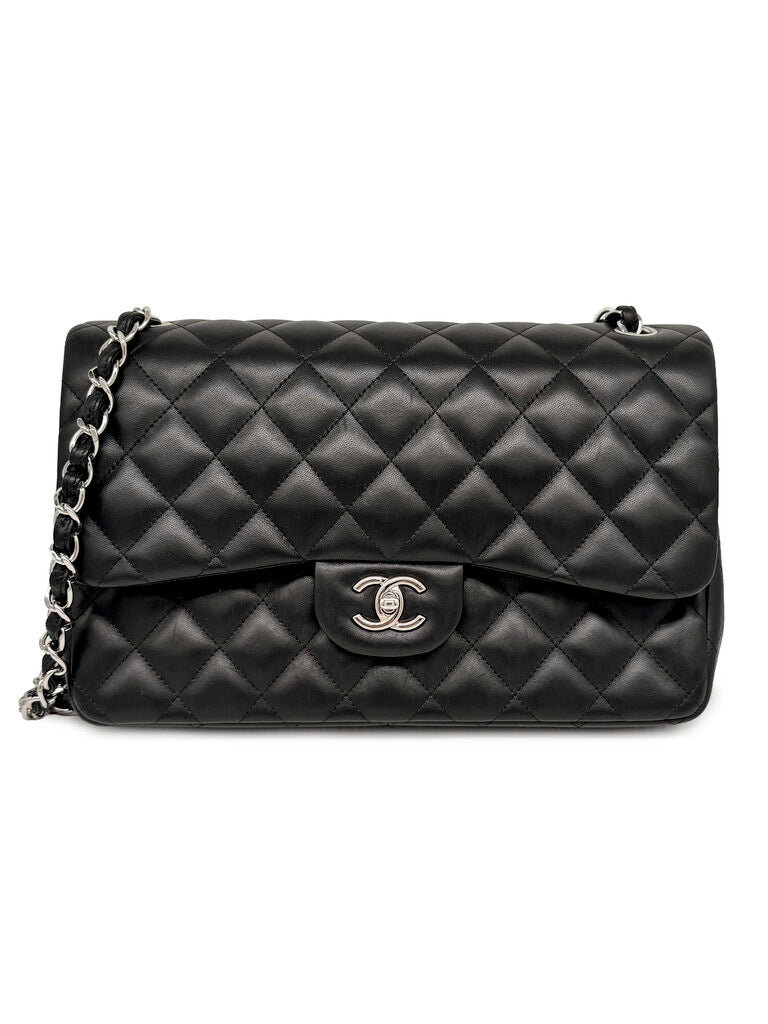 Classic Lambskin Double Flap Jumbo Shoulder Bag