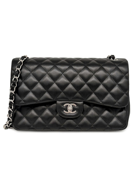 Classic Lambskin Double Flap Jumbo Shoulder Bag