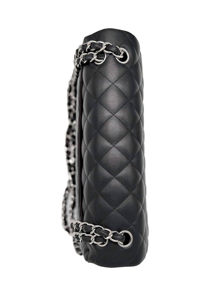 Classic Lambskin Double Flap Jumbo Shoulder Bag