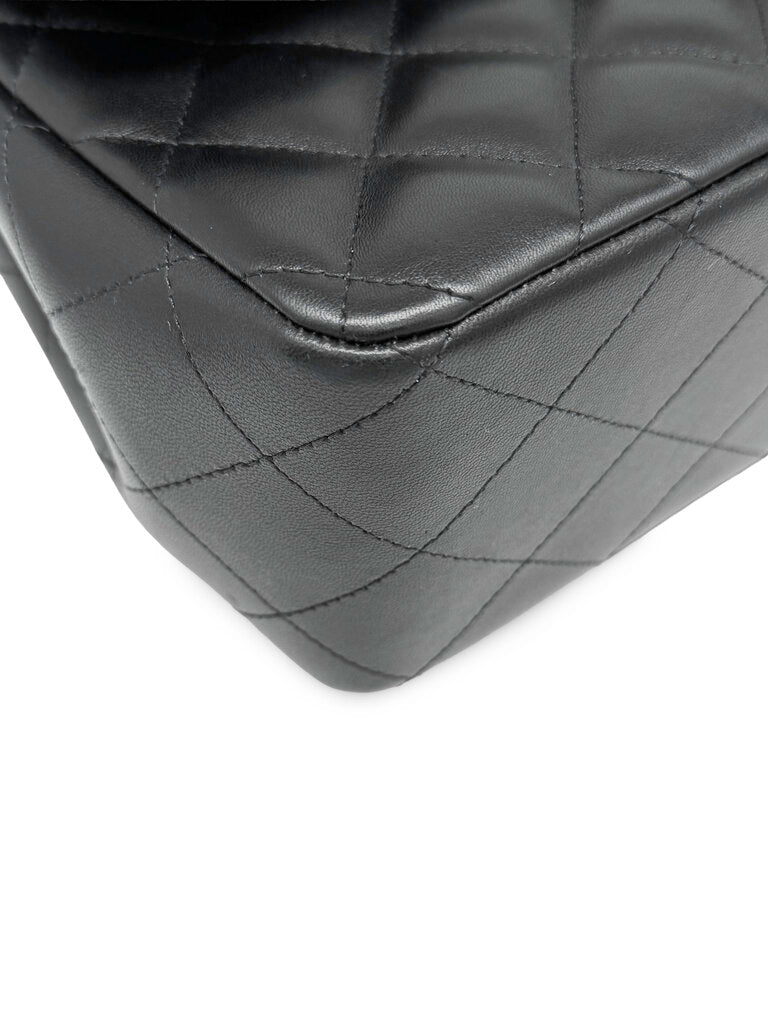 Classic Lambskin Double Flap Jumbo Shoulder Bag