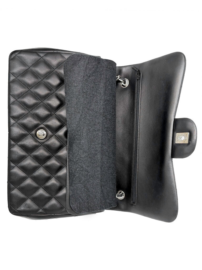 Classic Lambskin Double Flap Jumbo Shoulder Bag