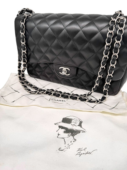 Classic Lambskin Double Flap Jumbo Shoulder Bag