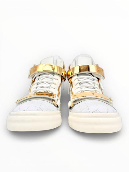 'Coby' White High Top Leather Sneakers Size 45 Mens