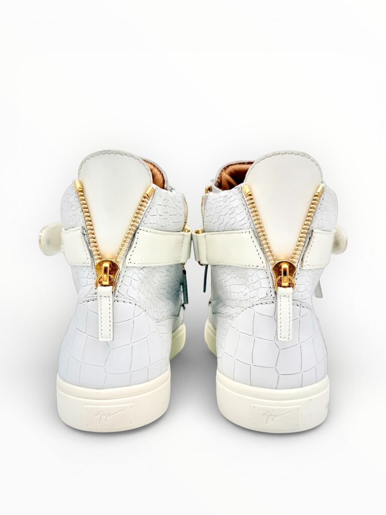'Coby' White High Top Leather Sneakers Size 45 Mens