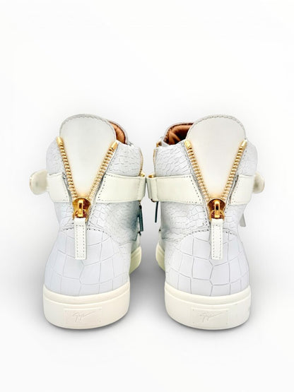 'Coby' White High Top Leather Sneakers Size 45 Mens