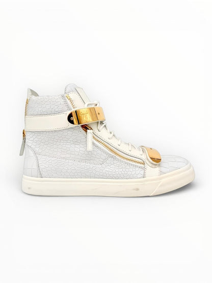 'Coby' White High Top Leather Sneakers Size 45 Mens