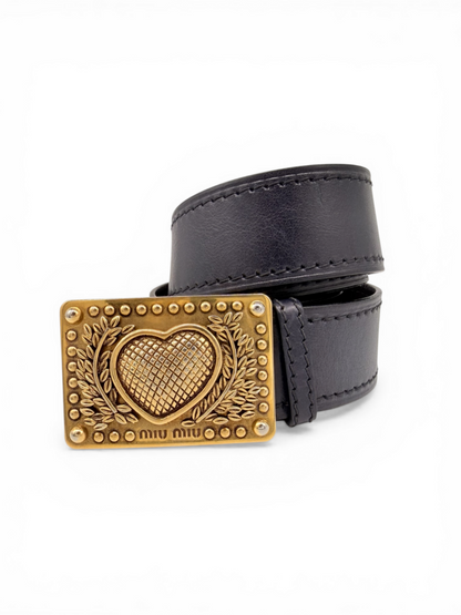 'Heart' Leather Belt Size 36
