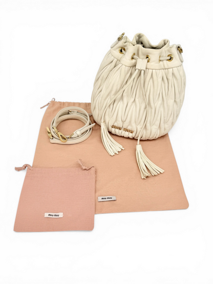 Nappa 'Matelasse Bucket Bag'