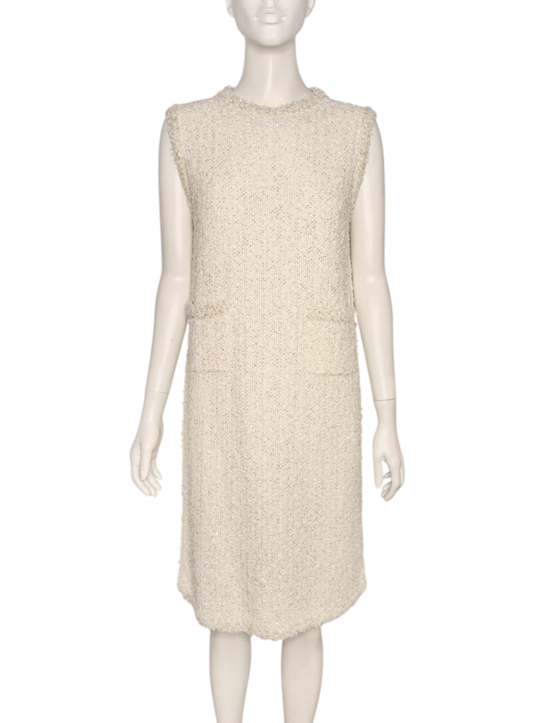 Tweed & Sequin Shift Dress Size 10