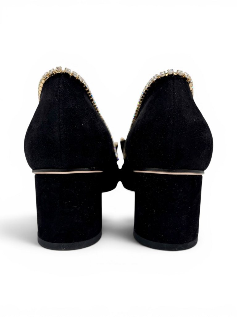 Marmont Crystal Embellished Suede Heels