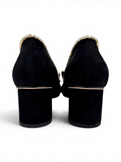 Marmont Crystal Embellished Suede Heels